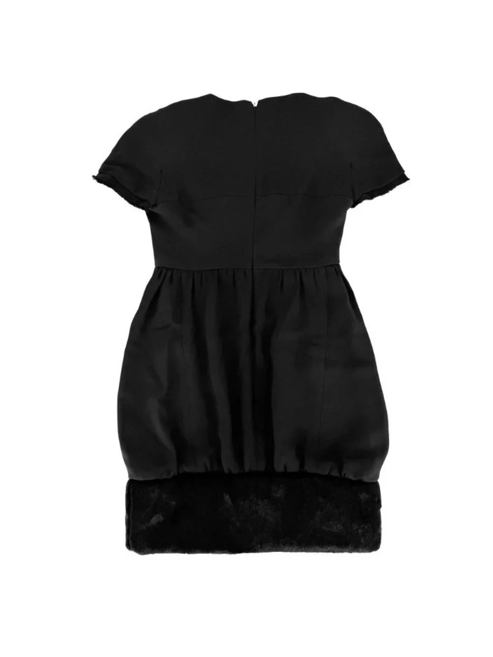 Chanel Dress Short Sleeve 36 Black Silk All Season